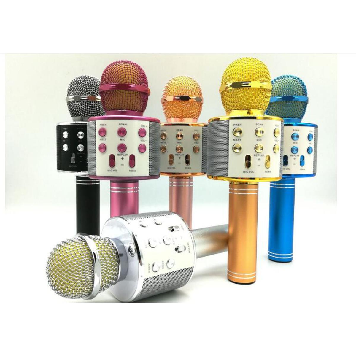 (NW000401) WS-858 Wireless Bluetooth Handheld Karaoke Portable Microphone with Built-in Rechargeable Speaker (random color)